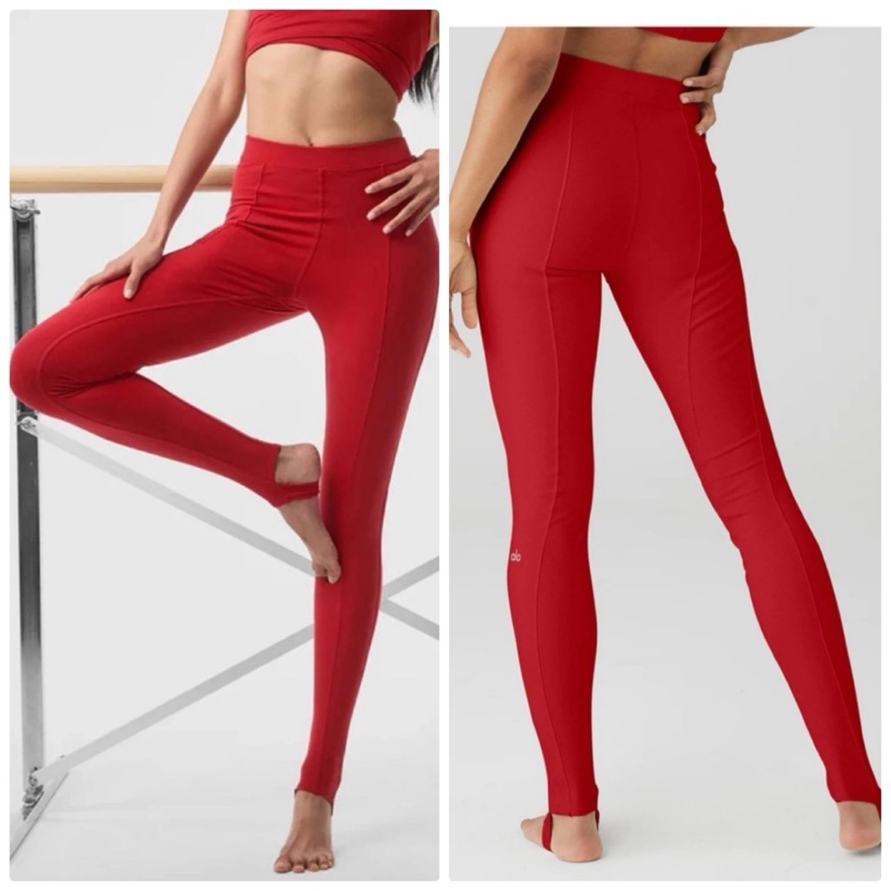 ALO Yoga Enso airbrush high waist legging in classic red - Small
